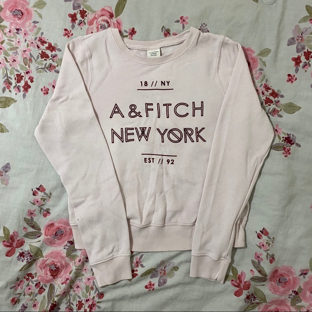Pale Pink Abercrombie & Fitch Logo Sweater